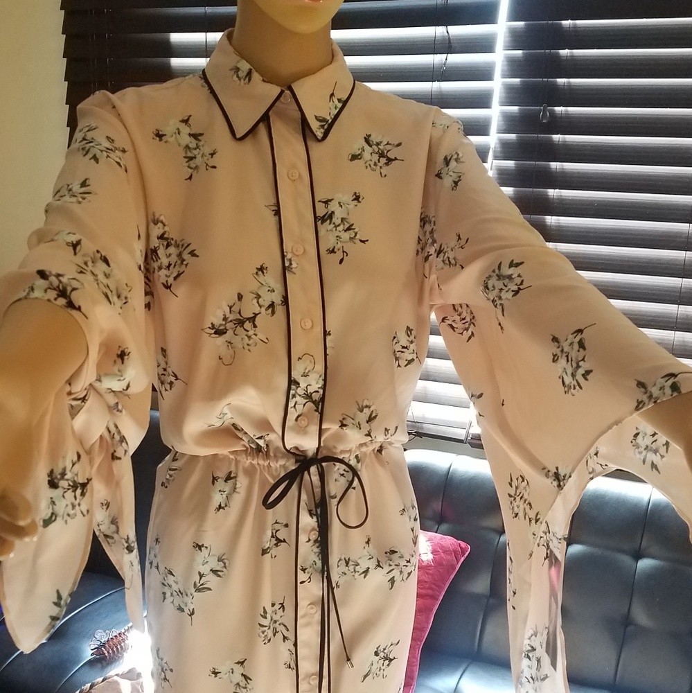 RALPH LAUREN Pink and black Oriental Dress